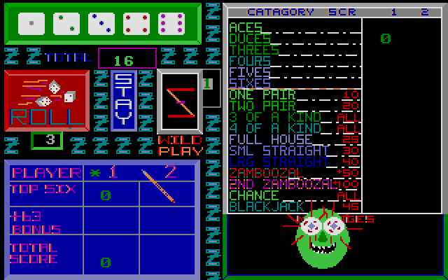 Zamboozal Poker Dice atari screenshot